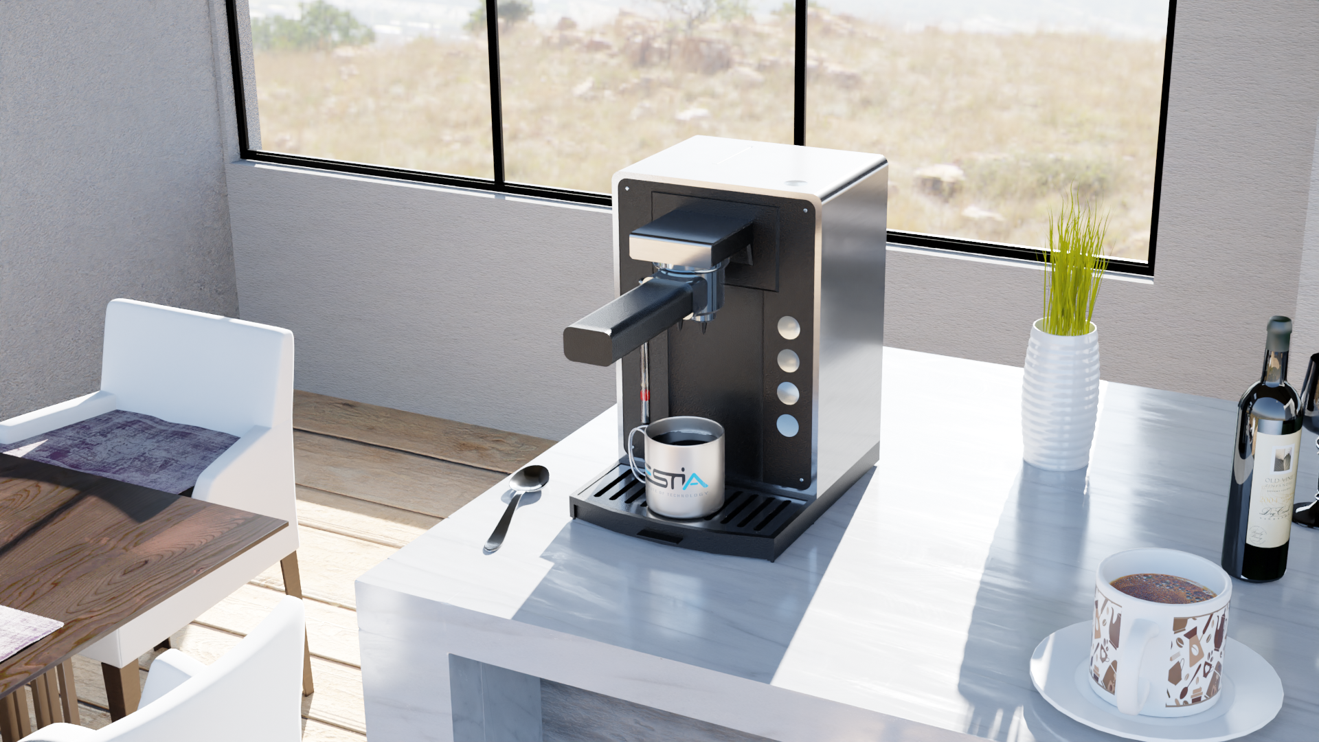 From Concept to Photorealism: Coffee Machine Design